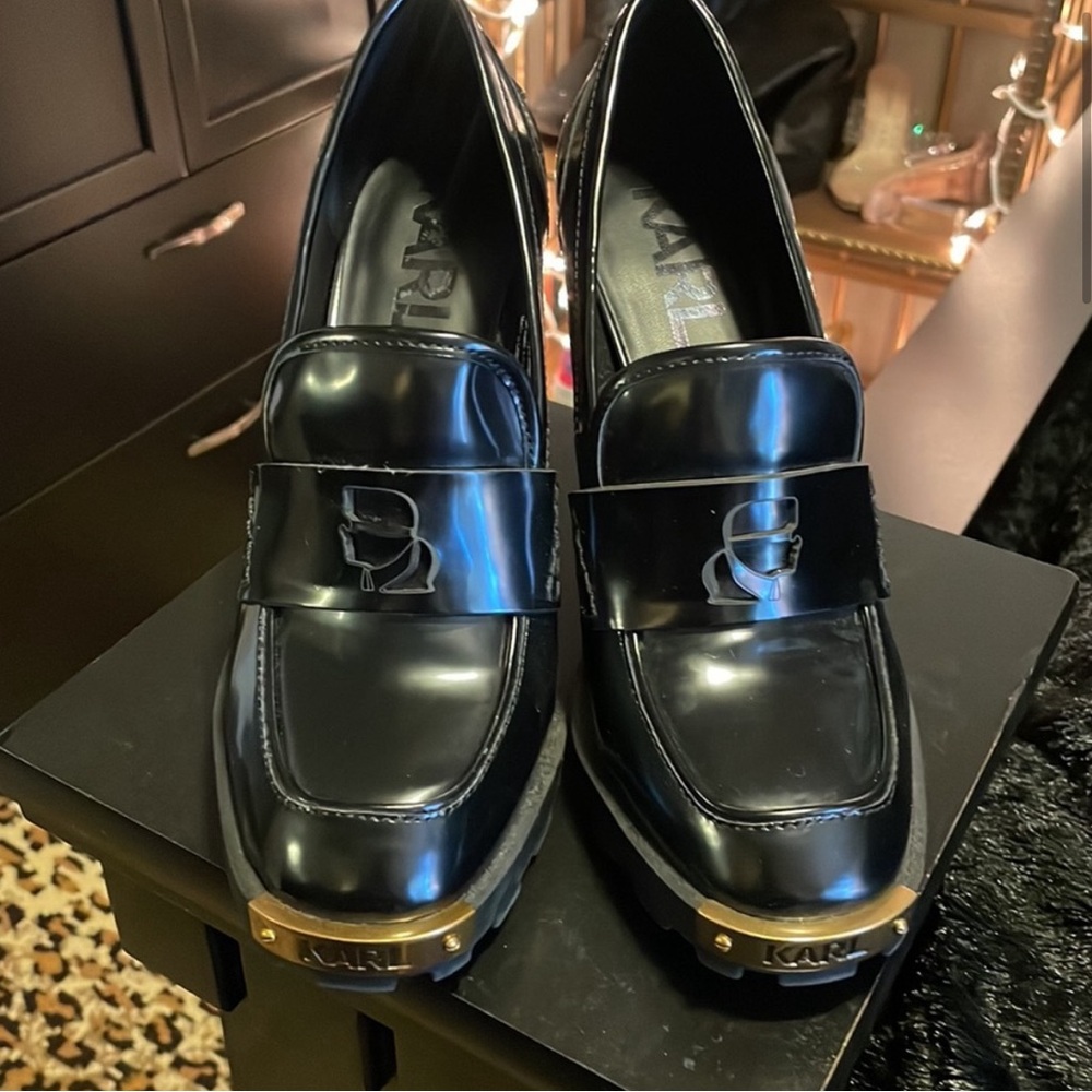 Karl Lagerfeld Black Loafers